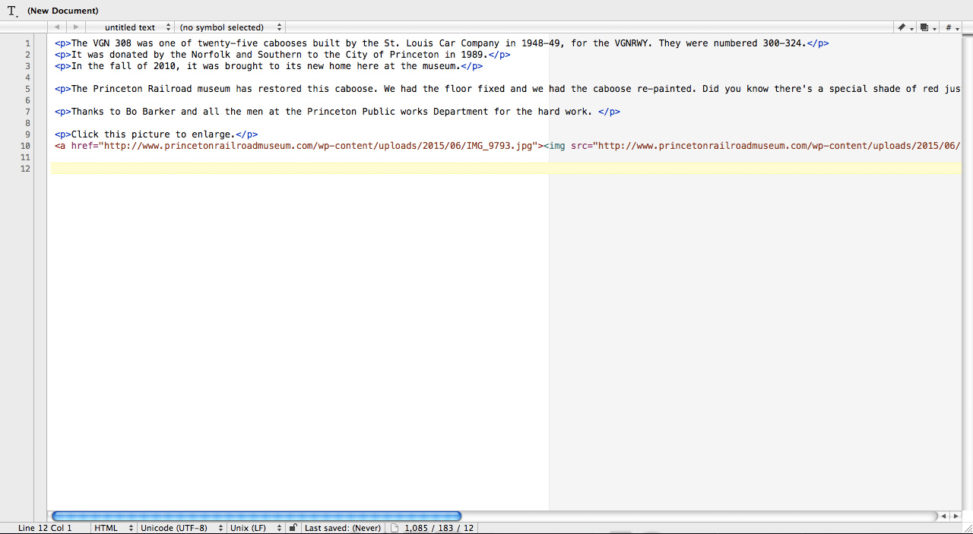 html in editor window